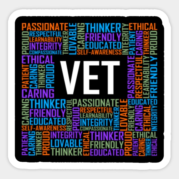 Vet Words Sticker by LetsBeginDesigns